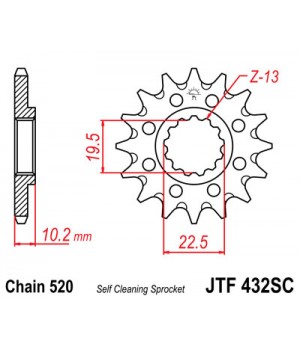 JTF432.13SC Звезда передняя 520 (самоочистка)