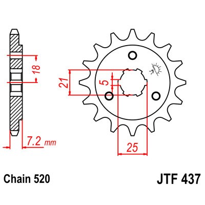 JTF437.16 Звезда передняя 520