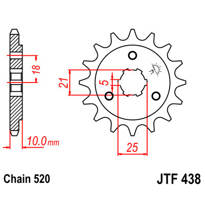 JTF438.15 Звезда передняя 520