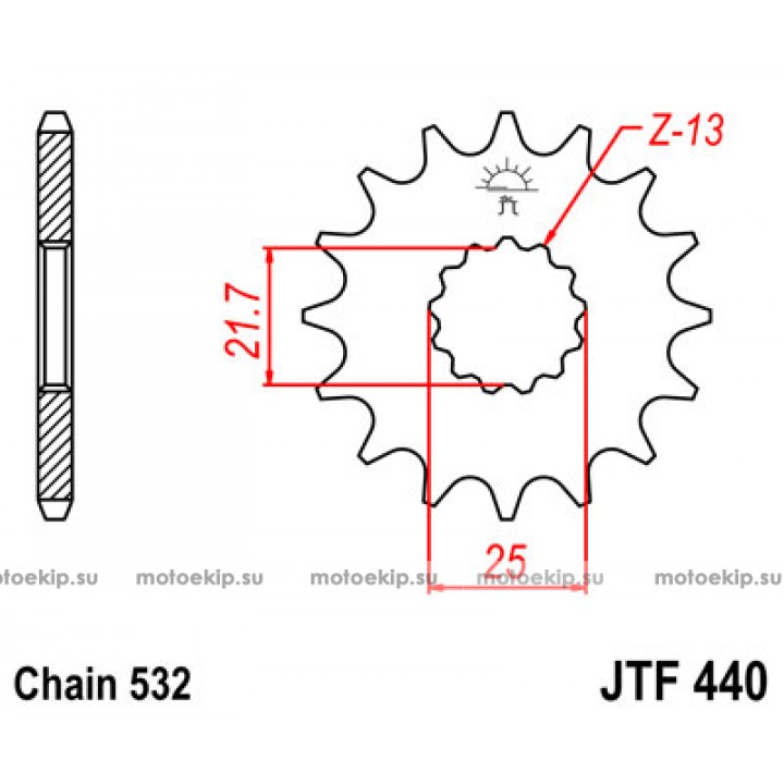 JTF440.14 Звезда передняя 532