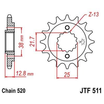 JTF511.15 Звезда передняя 520