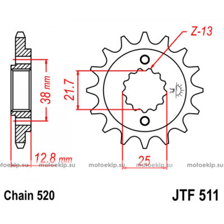 JTF511.15 Звезда передняя 520