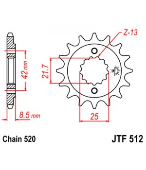 JTF512.14 Звезда передняя 520