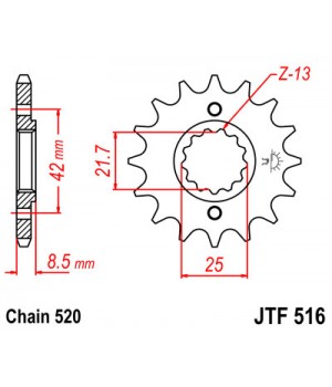 JTF516.13 Звезда передняя 520