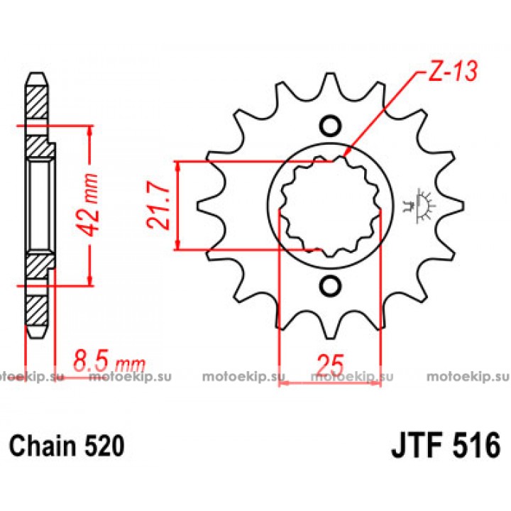 JTF516.14 Звезда передняя 520