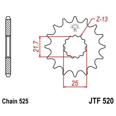 JTF520.14 Звезда передняя 525