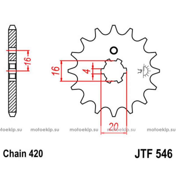 JTF546.13 Звезда передняя 420