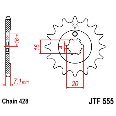 JTF555.14 Звезда передняя 428