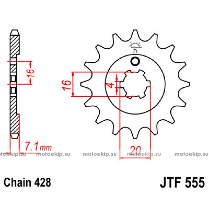 JTF555.15 Звезда передняя 428