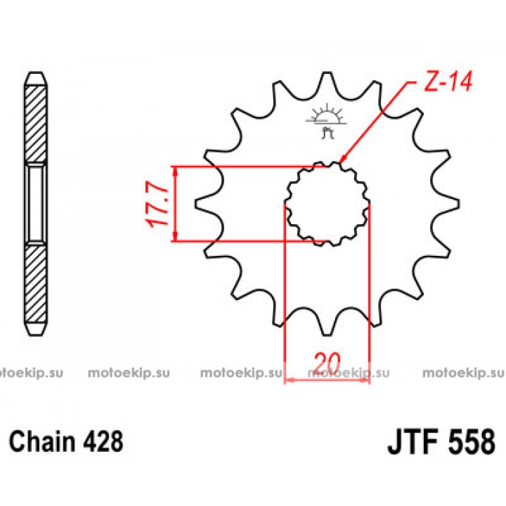 JTF558.14 Звезда передняя 428