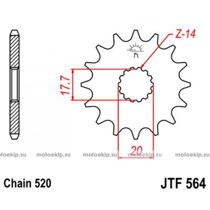 JTF564.13 Звезда передняя 520