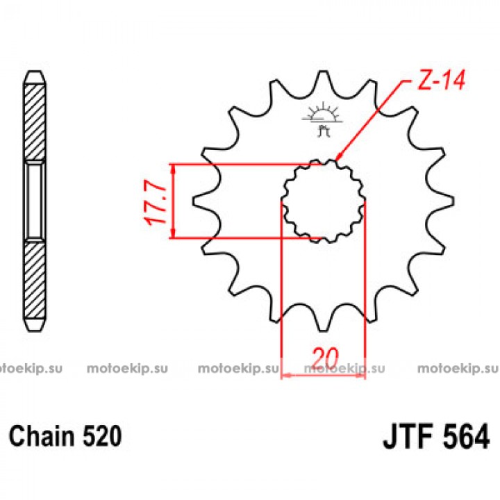 JTF564.14 Звезда передняя 520