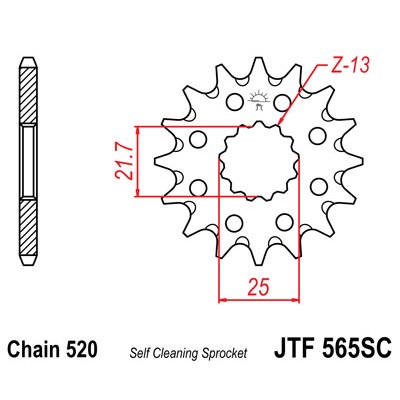 JTF565.12SC Звезда передняя 520 (самоочистка)