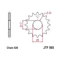 JTF565.15RB Звезда передняя 520, с демпфером