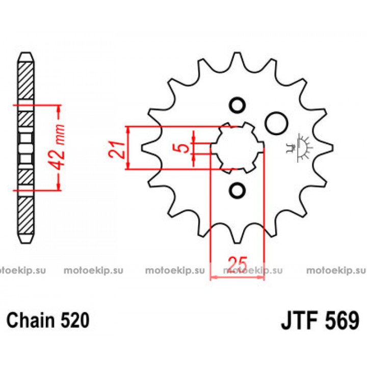 JTF569.12 Звезда передняя 520