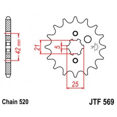 JTF569.14 Звезда передняя 520