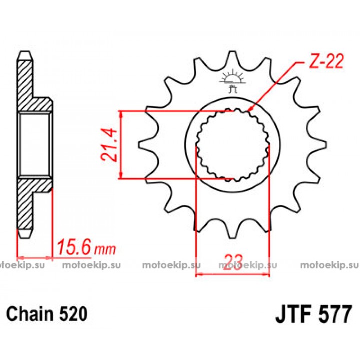 JTF577.14 Звезда передняя 520