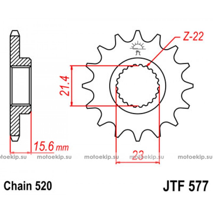 JTF577.15 Звезда передняя 520