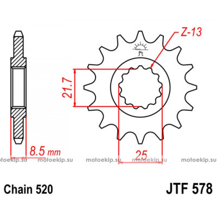 JTF578.15 Звезда передняя 520