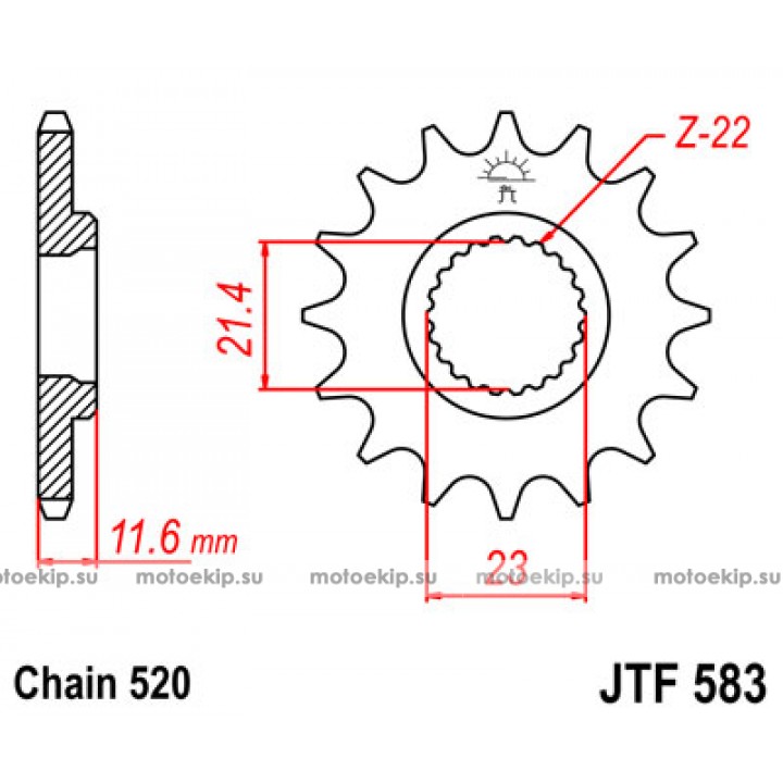 JTF583.13 Звезда передняя 520