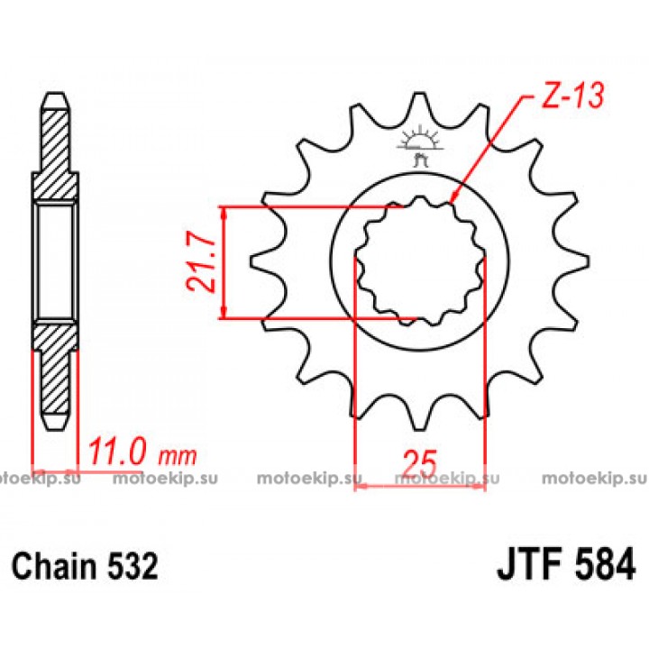 JTF584.15 Звезда передняя 532