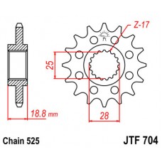 JTF704.17 Звезда передняя 525