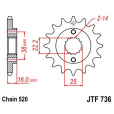 JTF736.15 Звезда передняя 520