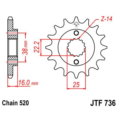 JTF736.15 Звезда передняя 520