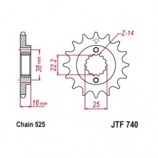 JTF740.15 Звезда передняя 525
