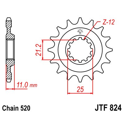 JTF824.15 Звезда передняя 520