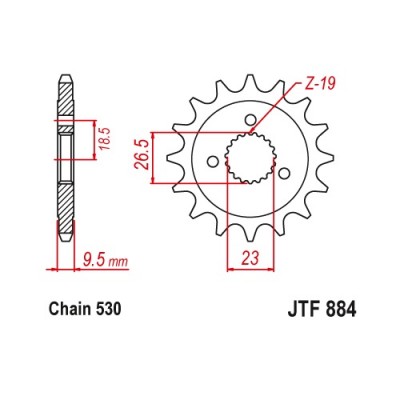 JTF884.21 Звезда передняя 530