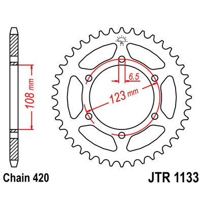JTR1133.53 Звезда задняя 420
