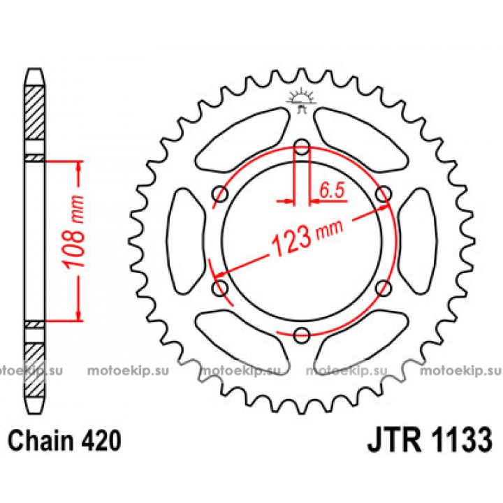 JTR1133.53 Звезда задняя 420