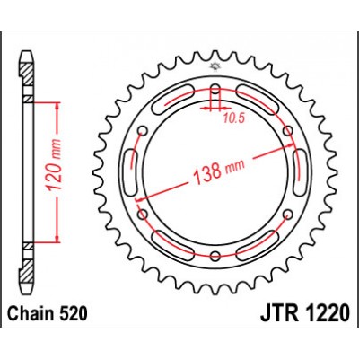 JTR1220.38 Звезда задняя 520