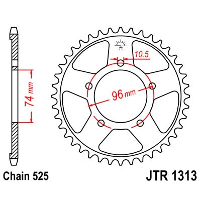 JTR1313.40 Звезда задняя 525