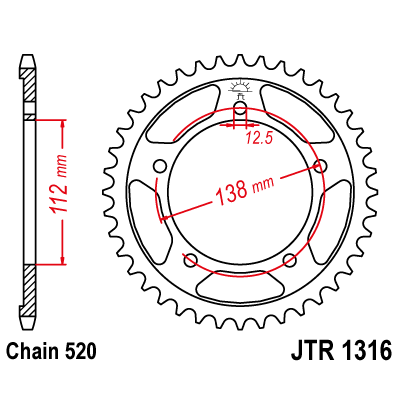 JTR1316.41 Звезда задняя 520