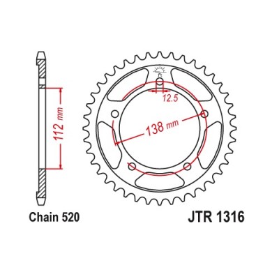 JTR1316.43 Звезда задняя 520