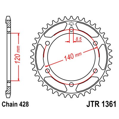 JTR1361.50 Звезда задняя 428