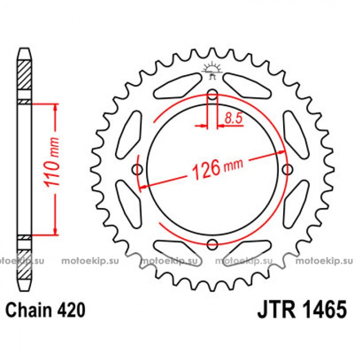 JTR1465.47 Звезда задняя 420