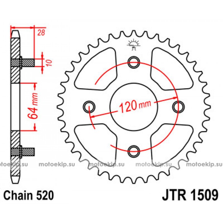 JTR1509.41 Звезда задняя 520