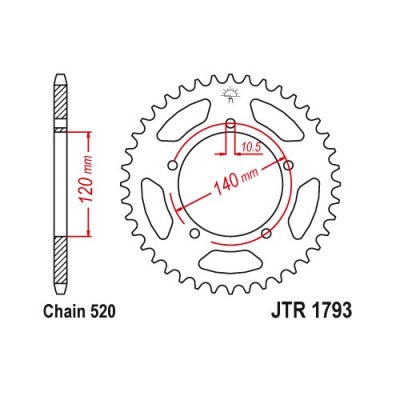 JTR1793.42 Звезда задняя 520