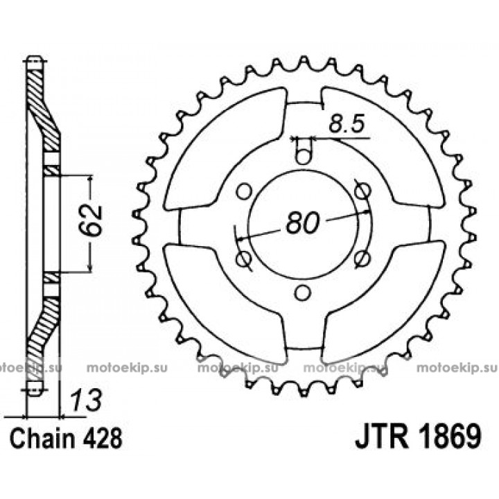 JTR1869.45 Звезда задняя 428