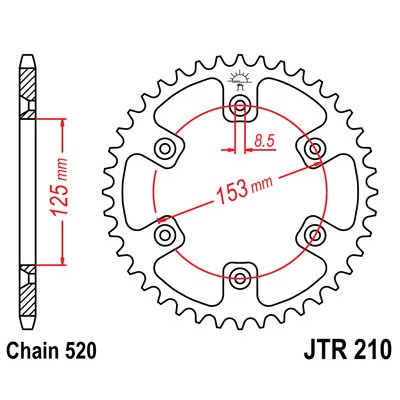 JTR210.43 Звезда задняя 520