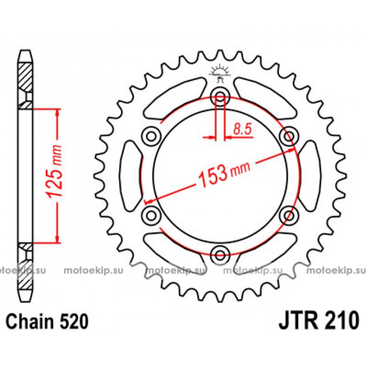 JTR210.51 Звезда задняя 520