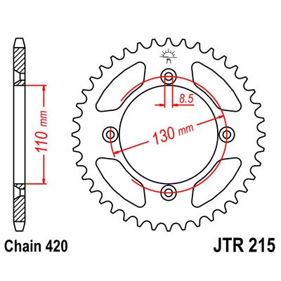 JTR215.50 Звезда задняя 420