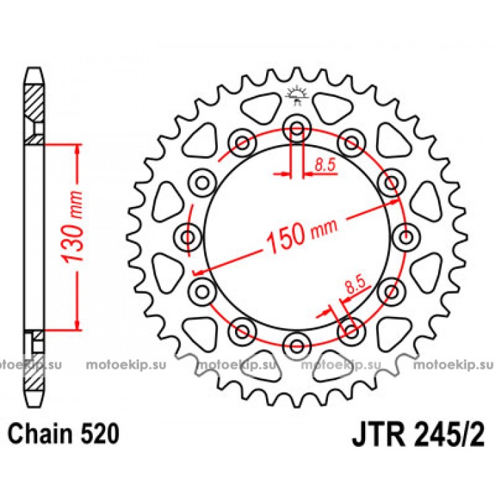 JTR245/2.43 Звезда задняя 520