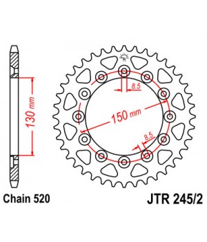JTR245/2.49 Звезда задняя 520