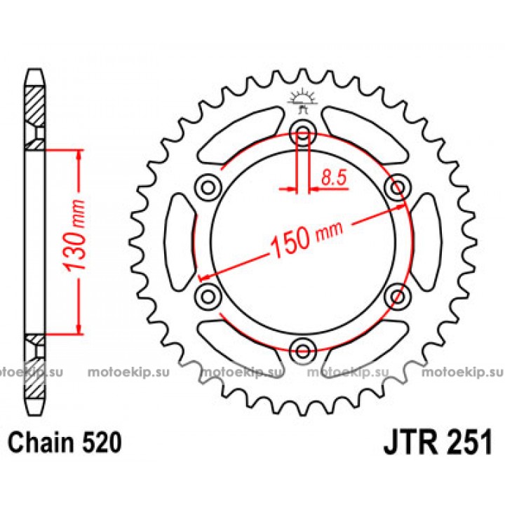 JTR251.49 Звезда задняя 520