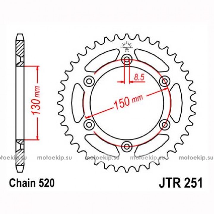 JTR251.51 Звезда задняя 520