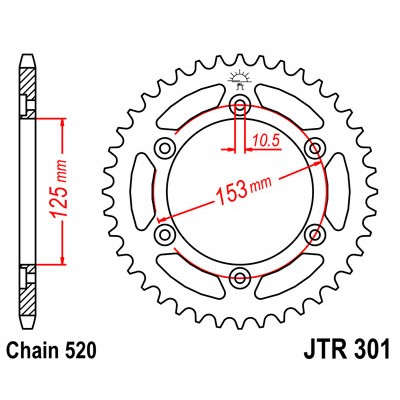 JTR301.48 Звезда задняя 520
